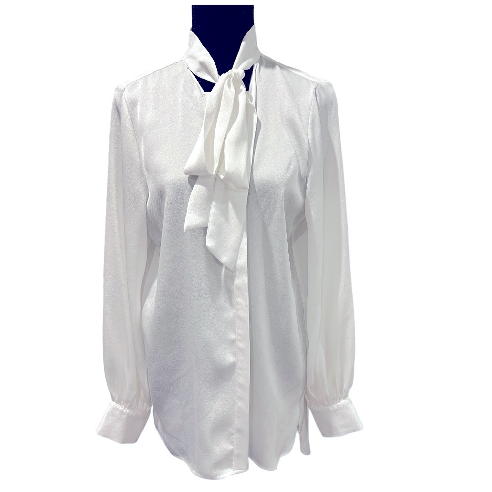 BCBGMaxAzria Optic‎ White button down blouse size medium